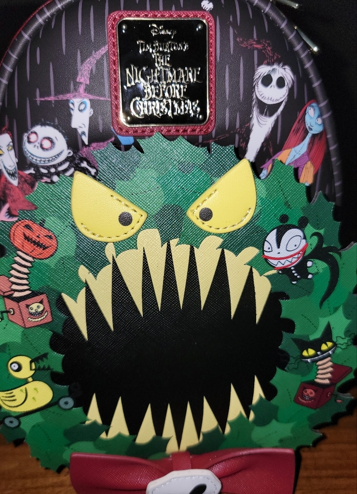 NWT Loungefly Nightmare Before Christmas Man Eating Wreath Mini Backpack